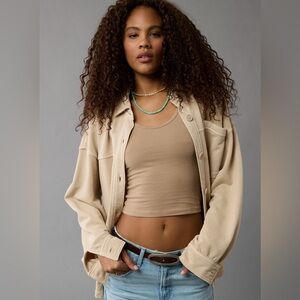 American Eagle Outfitters AE Oversized Fleece Shirt Botton Down Size XL